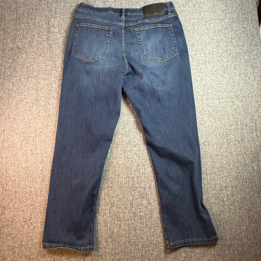 Men Eddie Bauer Jeans | Size 34 x29.75 | Blue Straight Leg Denim Medium Wash - Picture 4 of 13